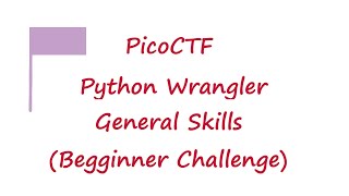 PicoCTF - Python Wrangler | General Skills | Beginner Challenge