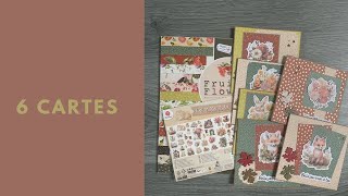 6 cartes avec les papiers et dies cut de chez #action #scrapbooking #cartes #carterie