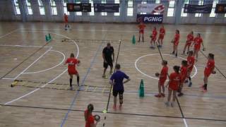 Condition and coordination exercises combined with shots by EHF Lecturer Peter Kovacs