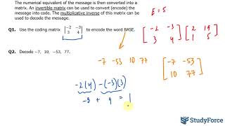 📚 Using invertible matrices with cryptograms