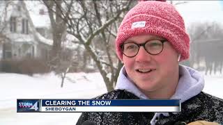 Clearing out the snow in Sheboygan
