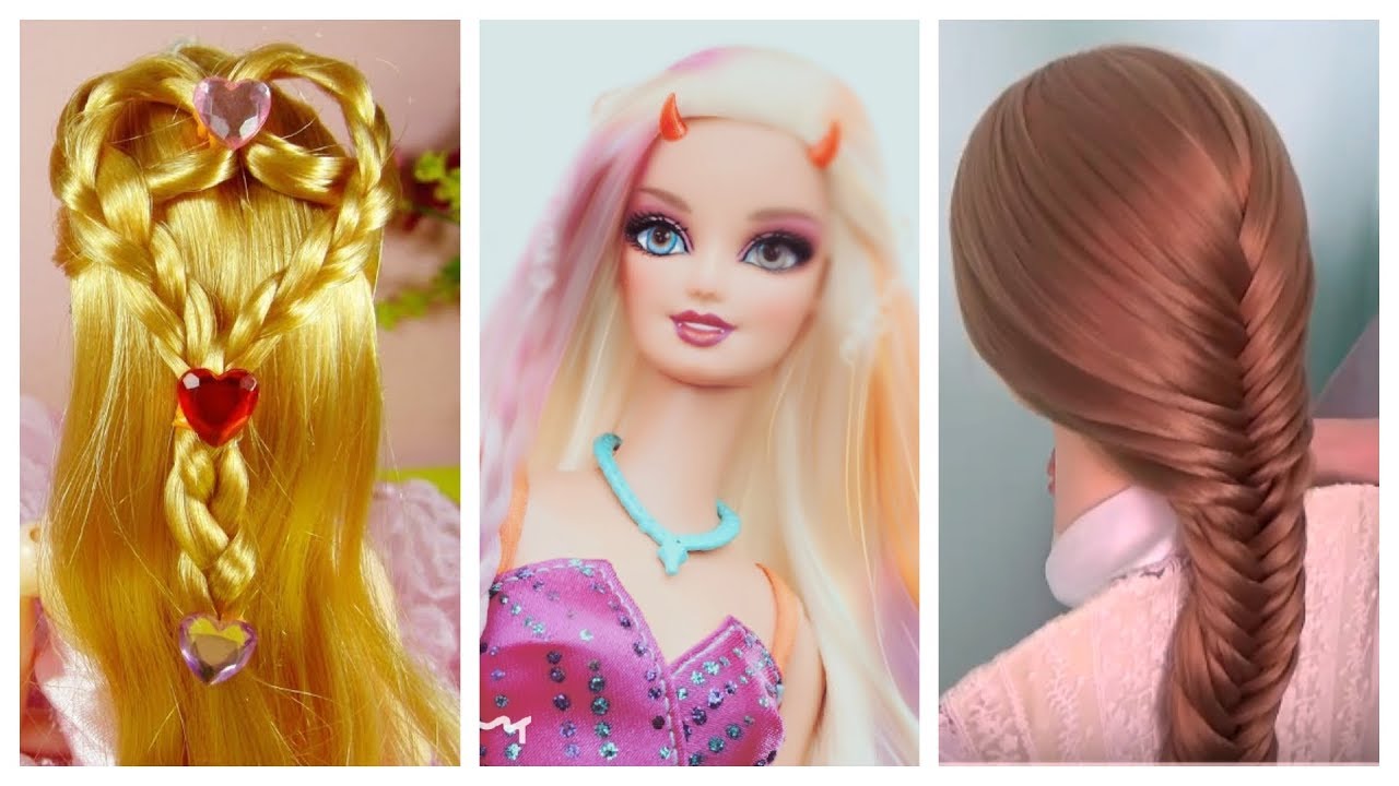 Barbie Doll Hairstyles 👰 How To Make Barbie Hairstyle 👸 Barbie Hair ...