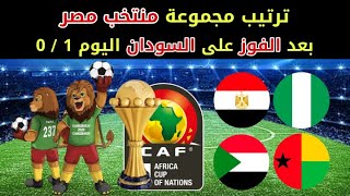 ترتيب مجموعه مصر بعد الفوز على السودان اليوم 1 / 0 بعد انتهاء الجوله الثالثة في كاس الامم الافريقيه