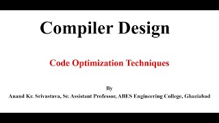 Lecture 2 | Loop optimization Techniques | code optimization