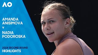 Amanda Anisimova v Nadia Podoroska Highlights | Australian Open 2024 Second Round