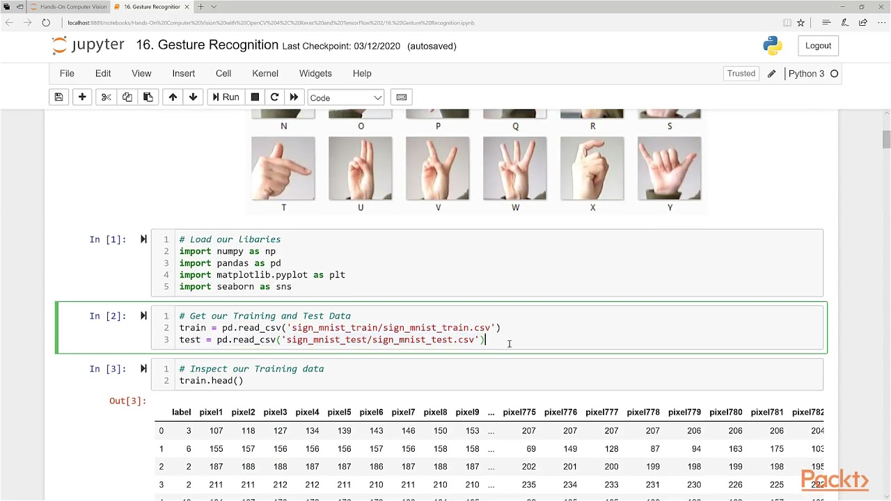 35 Gesture Recognition Using Sign Language MNIST - YouTube