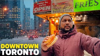 Snow Storm in Canada | Street Food in Downtown Toronto | RIS Convention and The Eaton Shopping Mall