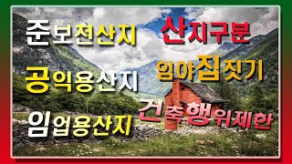 산지 구분 임야에 집짓기 준보전산지 공익용산지 임업용산지 개발 건축 행위제한