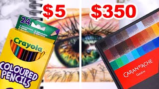 CHEAP VS EXPENSIVE ART SUPPLIES | Drawing Realism with Colored Pencils