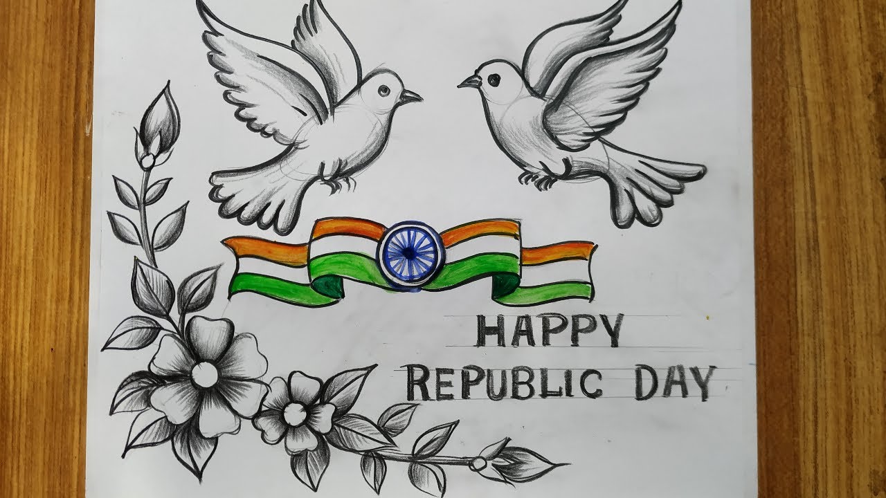 How To Draw Republic Day Drawing Easy With Pencil Sketch,republic Day ...