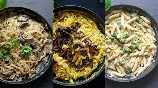 3 Creamy vegan pasta recipes ➼ ULTIMATE vegan dinner recipes and ideas