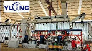 Yulong 10 tons per hour wood pelleting machine, CE biomass wood pellet line popular used in bulgaria