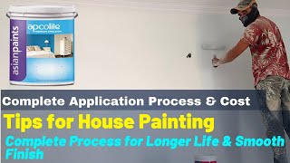 House Painting Work & Cost -  How to Apply Paint for Smooth Finish Walls with Cost