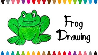 How to Draw a FROG| Simple Easy drawing for children| Crayons Drawing for kids | Coloring