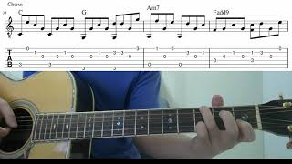 With Or Without You (U2)  - Easy Fingerstyle Guitar Playthough Tutorial Lesson With Tabs
