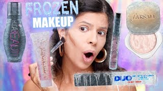FULL FACE OF FROZEN MAKEUP CHALLENGE | WTF DID I JUST DO???