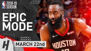 James Harden EPIC CLUTCH Highlights Rockets vs Spurs 2019.03.22 - 61 Points, 9 Threes!