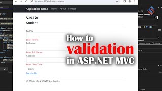 form validation in mvc asp net | form validation in mvc asp.net