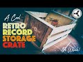 A retro record storage crate...on wheels!