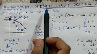 Midpoint circle algorithm derivation | Computer Graphics