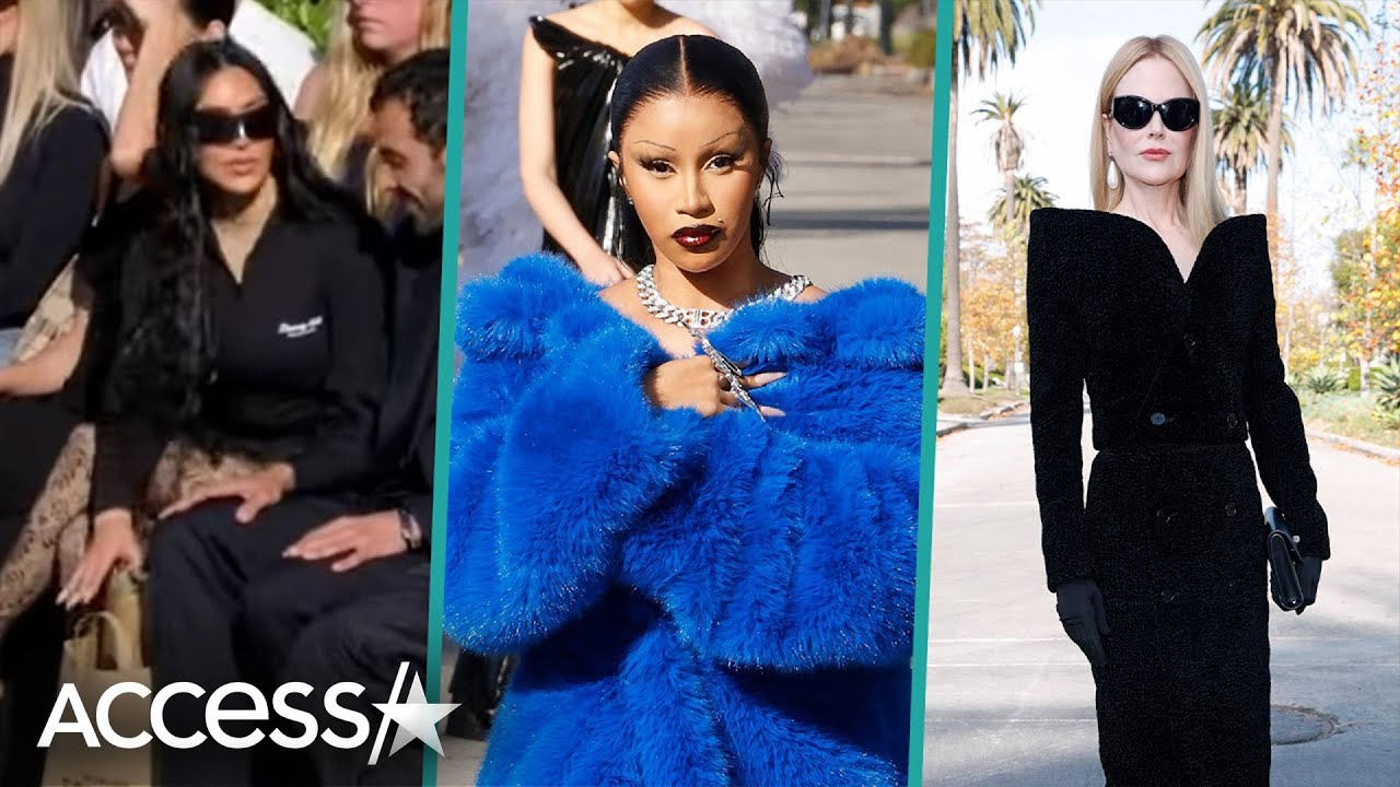 Cardi B ROCKS Runway Debut At Balenciaga Show W/ Kim Kardashian, Nicole ...