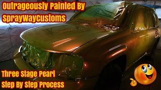 How To Paint A Car Or Truck At Home - Spraying Outrageous 3 Stage Pearl - Step By Step Prep Process