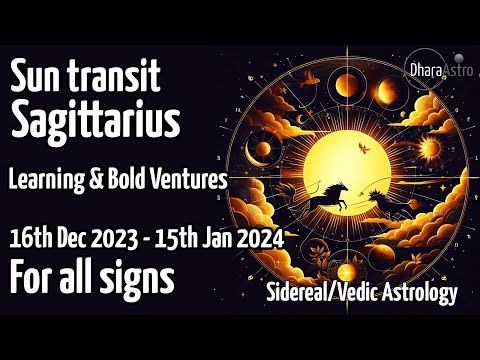Sun Transit in Sagittarius Dec16, 2023 – Jan 15, 2024 Vedic Astrology Predictions #astrology
