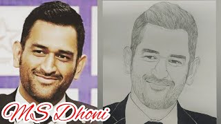 Drawing-MS Dhoni|Tribute to MS Dhoni|How to draw Dhoni|Dhoni drawing easy for beginners|Dhoni Sketch