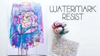 How To Do The Watermark Resist Technique With Acrylic Paint or Ink