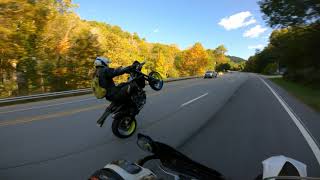 FALL SUPERMOTO WHEELIES // Gooning in the Mountains of North Carolina [4K POV]