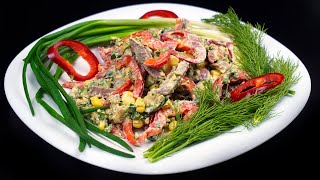 Как же он ВКУСЕН!!! Шикарный Мясной Салат с Невероятно Нежным соусом!