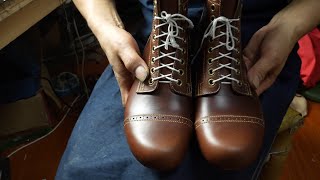 How It's Made: HANDMADE Making boots  [asmr]