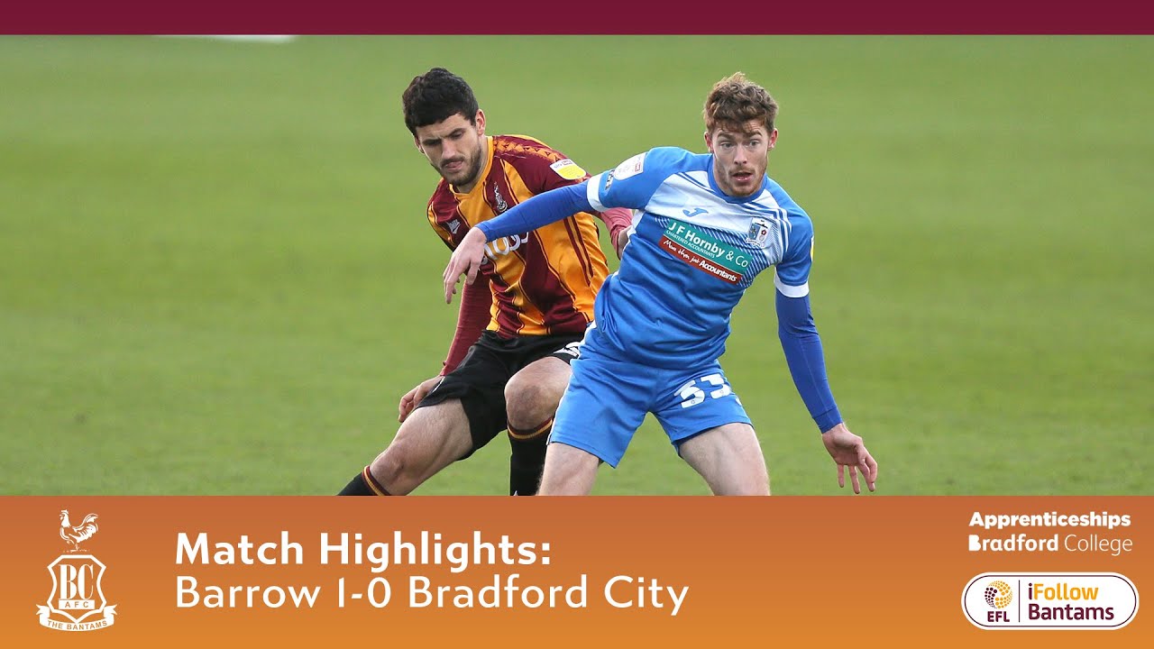 MATCH HIGHLIGHTS: Barrow 1-0 Bradford City - YouTube