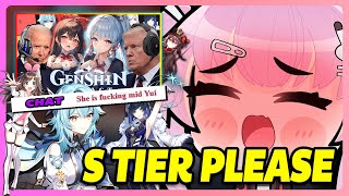 Vtuber Explores AI-Picked Genshin Waifu Tier List: Presidential Opinions Revealed | Yuikai Channel