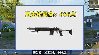 现版本秒伤最高的4把枪，MK14只能排第二，第一很多人猜不到