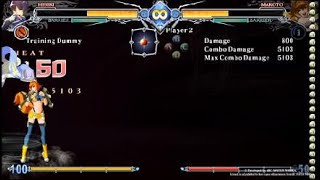 BlazBlue Central Fiction Makoto OverDrive Combo Example