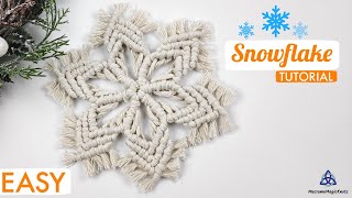 Macrame Snowflake TUTORIAL | EASY Mandala