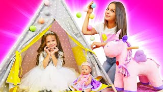 ¡Maya, como una verdadera princesa, necesita un castillo! Cuentos infantiles. Juguetes para bebés.