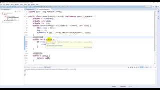 Generic Stack Using Array in Java
