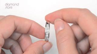 FT35-322 - Platinum Princess 1Ct Diamond Half Eternity Ring