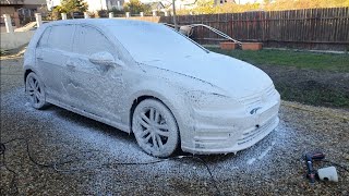 Testing the brand-new Car Wash Snow Foam Shampoo from MJJC with Foam Cannon Pro, Golf mk7 R line