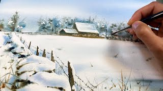 Painting a Cozy Winter Cabin: Watercolor Tutorial with Hidden Details