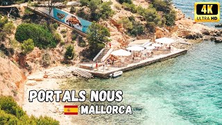 Portals Nous, MAJORCA (2023) | 4K Walking Tour |  Port \u0026 Beach