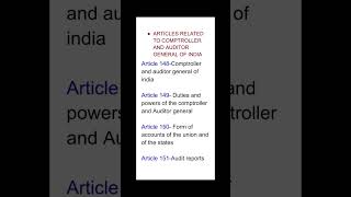 Article Related to comptroller and Auditor general of india #shorts#viral#trending#upsc