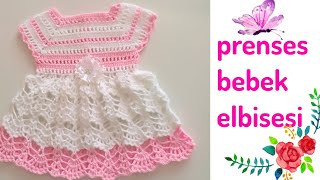 Prenses bebek elbisesi nasıl örülür?Tığ işi bebek elbisesi #babycrochet  #babydress