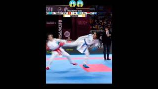 Amazing female kumite karate combat | Girl Fight | WKF kumite -50 KG Cairo 2024 #shorts #karate