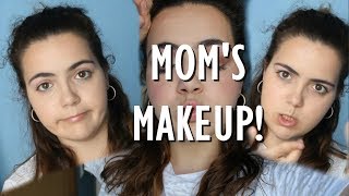 FULL FACE USING ONLY MY MOM'S MAKEUP Challenge | LadyArtist