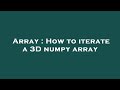 Array : How to iterate a 3D numpy array