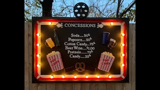 Outdoor Movie Theatre *DIY Concession Sign *Home Cinema Entertaining *Home Theat