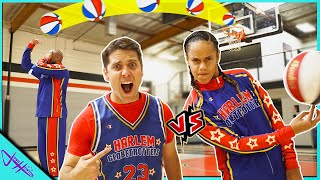 Challenging HARLEM GLOBETROTTERS to Trick Shot H.O.R.S.E.! (Trying Out For Team Part 2)